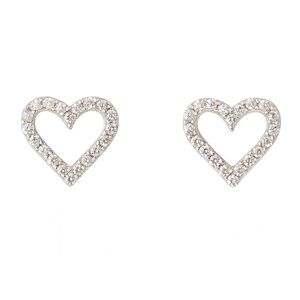 Sparkling Silver 925 Heart Earrings